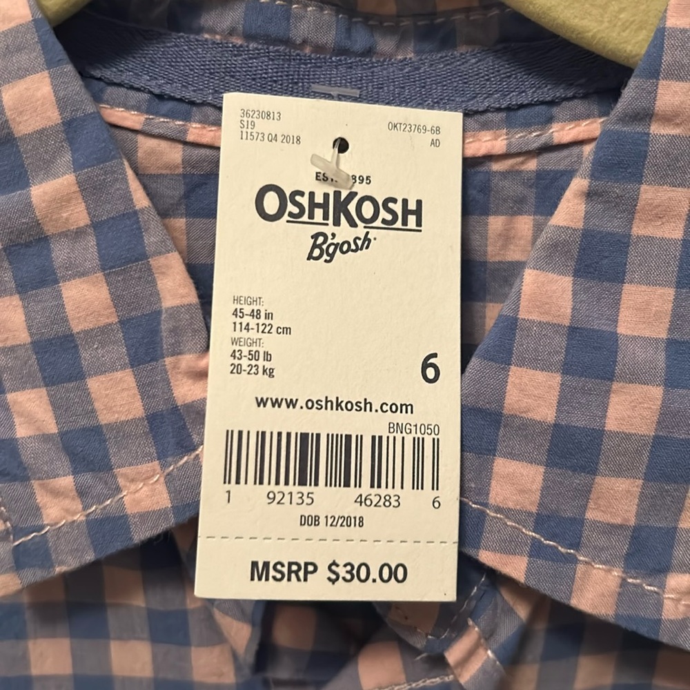 BNWT boys size 6 button down